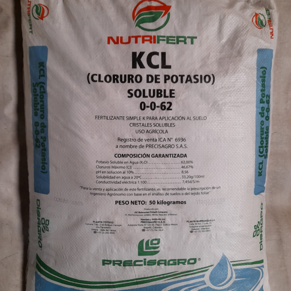 Cloruro De Potasio Granulado KCL x 50 Kg, Fertilizantes Agro