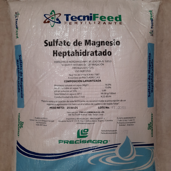 FT SULFATO MAGNESIO TECNICO X 25 KG Almacenes Comit De Cafeteros Del 